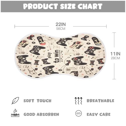 Kigai Gamepads Baby Burp Cloths Extra Soft and Absorbent Burping Rags Cotton Burping Clothes Baby Washcloths for Newborn Boys Girls - 1 Pack4