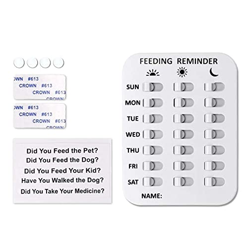 BEIDUOYANG Dog Feeding Reminder Reminder Sticker 2 Times 3 Times A Day Indication Chart Prevent Overfeeding Obesity Dog Pet Feeding Reminder Magnet Medication Reminder Sign Pm 3 Times