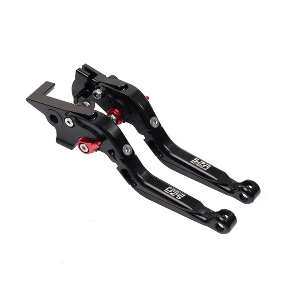 DJSHUOY Handlebar Brake Lever Motorcycle Accessories Modified Brake Clutch Lever Retractable Adjustable for FB Mondial HPS 125 HPS 300 Hipster(A-Black)