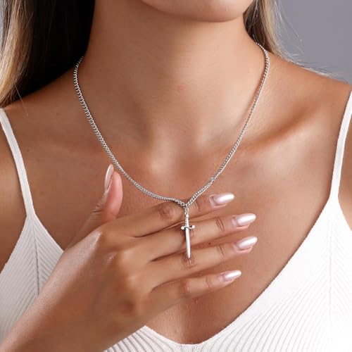 Image of figurine Gothic Jewellery, Friendship Necklace, Matching Necklace, Red Heart Pendant Collarbone Chain for Women and Girls