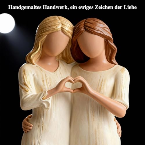 Handbemalte Herz Skulptur als besonderes Geschenk für Schwester & Beste Freundin, EIN Zeitloses Geburtstagsgeschenk und Geschenkidee für Frauen, Persönliche Deko mit emotionaler Botschaft