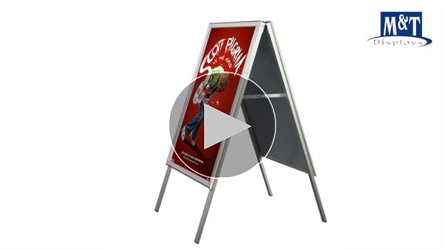 Amazon.com : M&T Displays Silver Sandwich Board, Poster Sidewalk