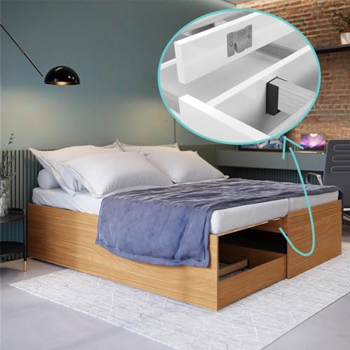 Cama Matrix 3 em 1 Quarto Solteiro com Auxiliar e Casal Nature