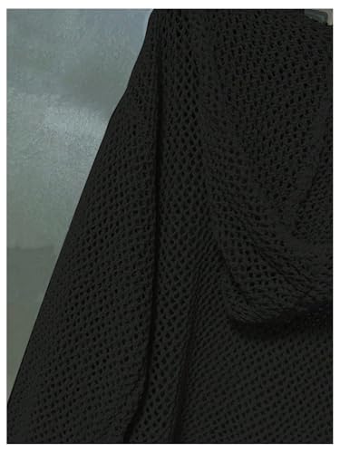 Verdusa Women's Hollow Out Crochet Sweater Long Sleeve Drop Shoulder Loose Pullover Hoodie Knitwear3