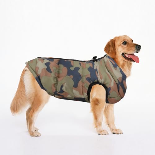 Hundemantel Winterjacke Regenmantel Hund Hundebekleidung Hundejacke Warm Wintermantel gepolstert - Größe (Camouflage)