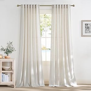 NICETOWN Linen Curtains 96 inch Long...
