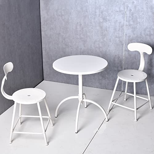 Gwarez Set Of 2 Modern Indoor Outdoor Chairs- White Metal Stackable Patio Chairs-Backrest Chair For Cafe & Coffee Shop -E-Coating Rust Resistant, Without Cushion #TOP2