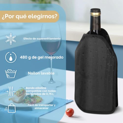 Miniatura 6 de Gimars 2pcs Funda Enfriadora De Botella De Vino, Enfriador Rápido Para Vino Cubierta Refrigeradora Wine Cooler De Gel Refrigerador Bolsa Enfriador Para Vino Espumoso Champán Cerveza