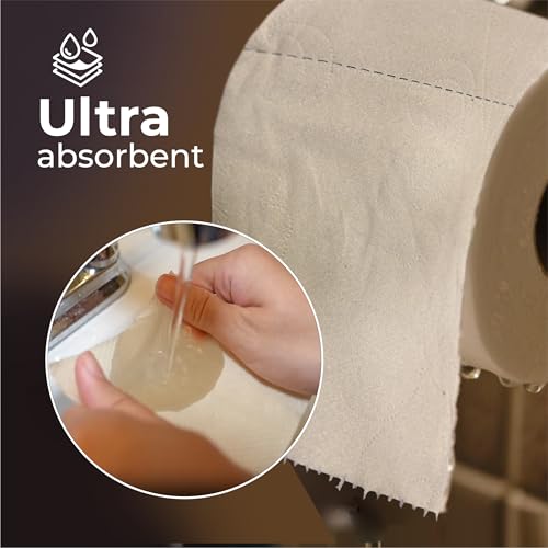Image of IMECO 6 Rolls Toilet Tissue Paper | 960 Pulls Combo (160 Pulls x 6 Rolls) | 3 Ply Unbleached Toilet Paper Roll | 100% Bamboo | Soft & Highly Absorbent Tissues | Eco-Friendly & Hypoallergenic