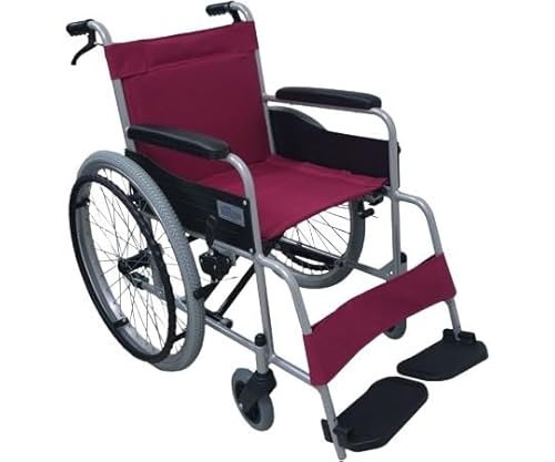 美和商事 自走・介助兼用車いす スタンダード AL エアータイヤ ワインレッド MGB22-AL-WR 1台