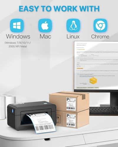 Image of iDPRT SP410 4x6 Thermal Label Printer, USB Desktop Shipping & Barcode Printer for Small Business, Amazon & Courier Labels, Inkless Label Printer Compatible with Windows /Mac /iOS /Android