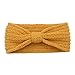 Produktbild DOFENG Perlenstickerei Reine Farbe Wolle gestrickt Stirnband Damen Kopfband Haarband Turban Weiche Stirnband Verdreht Bandana kopftuch Wickeln Elegant Niedlich (A-Gelb, Eine Größe)