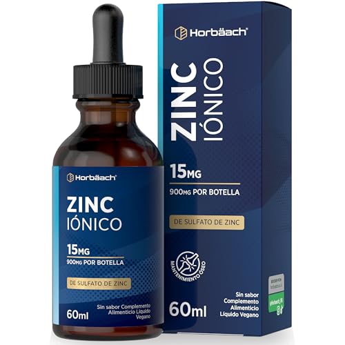 Zinc Líquido Gotas 15mg | de Sulfato | Vegano | Premium Zinc-Iónico | Mineral Elemental | Liquid Ionic | de Horbaach