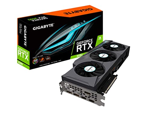 Gigabyte GeForce RTX 3090 EAGLE OC 24G Graphics Card, 3x WINDFORCE Fans, 24GB 384-bit GDDR6X, GV-N3090EAGLE OC-24GD Video Card (Renewed)