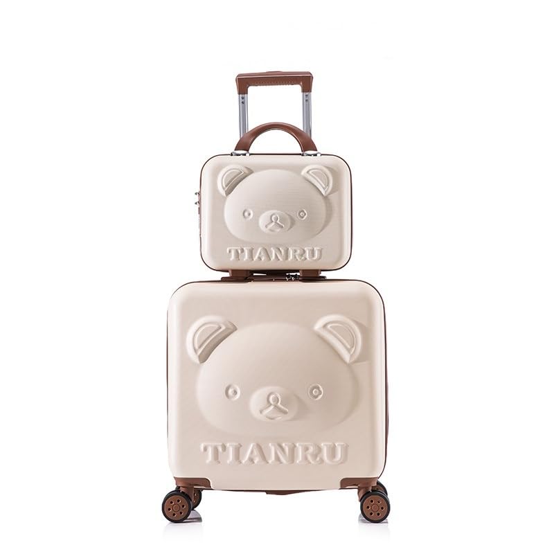 2Pcs Cartoon Design Trolley Bag Suitcase with Lock Spinner Wheels Travel Carry On Hand Cabin Luggage with Beauty Case Trolley Bag Fashionable Students Kids Travel Business Trip Carrying-image-34