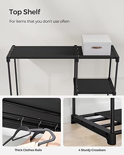 Image of SONGMICS Portable Closet, Freestanding Closet Organizer, Clothes Rack with Shelves, Hanging Rods, Storage Organizer, for Cloakroom, Bedroom, 48.8 x 16.9 x 71.7 Inches, Black URYG026B02