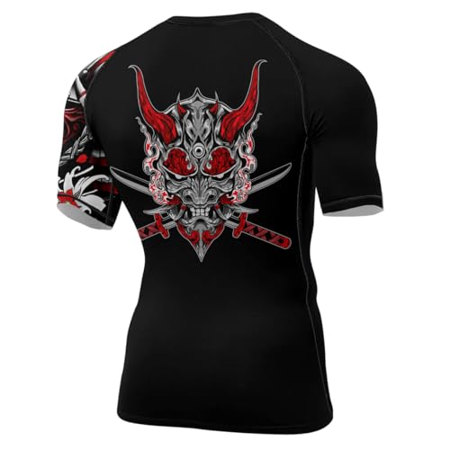 Samurai Ranked Compression No Gi Jiu Jitsu Rash Guard Mens Short Sleeve BJJ MMA Training Fightwear3