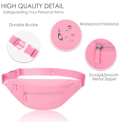 Image of MAXTOP Large Fanny Pack Waist Purses for Women Trendy Cross body Bags with Adjustable Strap Passport Holder Bag for Theme Park Shopping Traveling Running (Hot Pink)