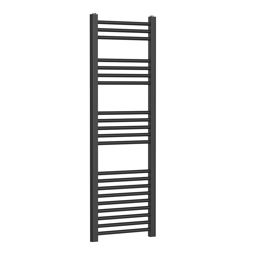 Companyblue 400 x 1200mm Central Heating Towel Rail - Flat Black Flat Bar Bathroom Radiator