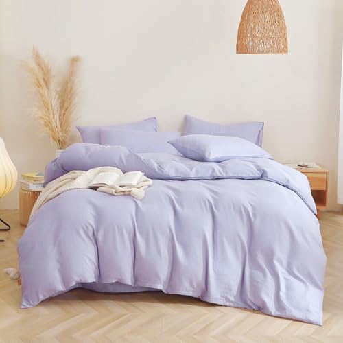 Michorinee Housse de Couette 200x200 Violet Parure...