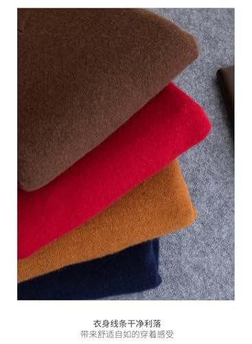 Men Seamless 100% Wool Pullover Sweater V-Neck Long Sleeve Business Soft Warm Thick Tops3