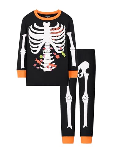 Joyond Boys Girls Halloween Pajamas Thanksgiving Pjs Glow-in-the-Dark 100% Cotton Kids Holiday Sleepwear Size 2T-14Years