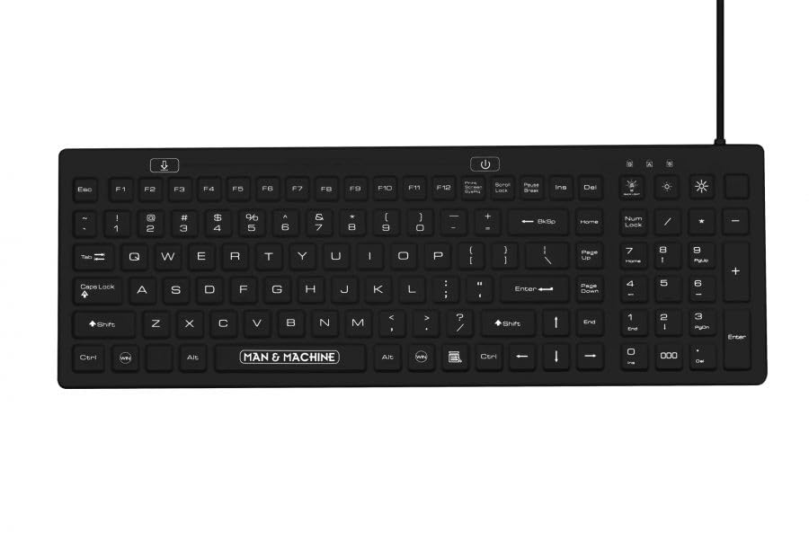 Man & Machine D Cool Keyboard, Washable, 2-Level Backlight...