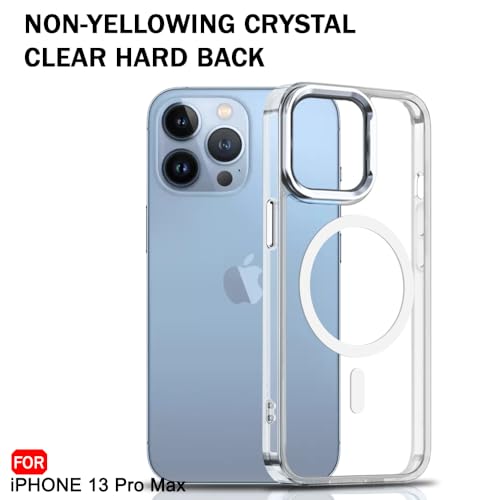 Image of TheGiftKart Hybrid Back Cover Case for iPhone 13 Pro Max | Built-in Stand | Shockproof Hard Back Case Cover for iPhone 13 Pro Max (PC & TPU, Crystal Clear Back, MagSafe Compatible, Transparent Sides)