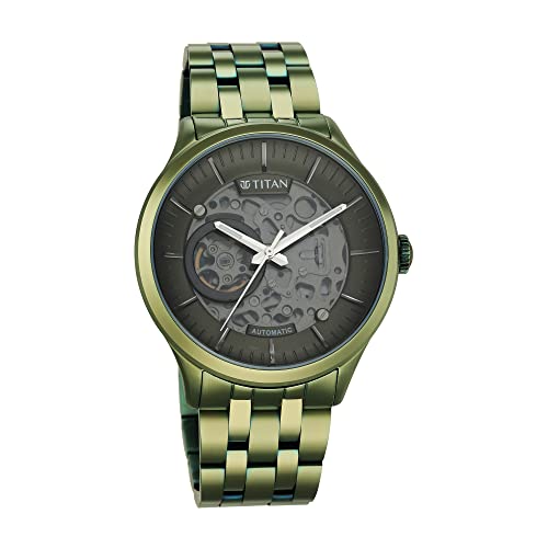 Titan Metal Mechanicals Grey Dial Automatic Stainless Steel Strap Analog Watch for Men-NS90140QM01 - Image 5