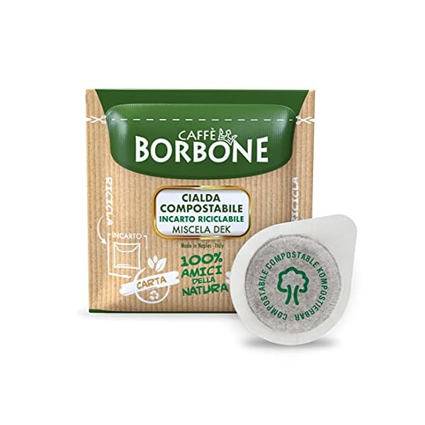 Caffè Borbone Cápsulas Compostables, Mezcla de Café Dek Descafeinada - 150 cápsulas - Compatibles con el Sistema ESE Cápsulas de Papel de 44 mm