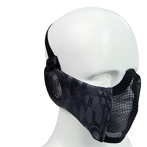 ACEXIER Tactical Airsoft Masks Metal Steel Net Mesh Protect Ears Mask Field Hunting Military War Games Tactical Shooting Paintball Mask (TY)