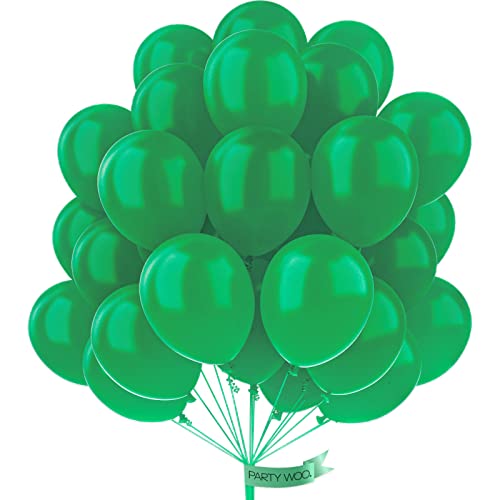 Image of PartyWoo Pearl Emerald Balloons 50pcs Hunter Forest Green Color 12 Inch
