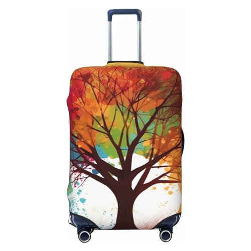 Housse de protection élastique pour valises à l'aéroport motif arbre coloré style de voyage