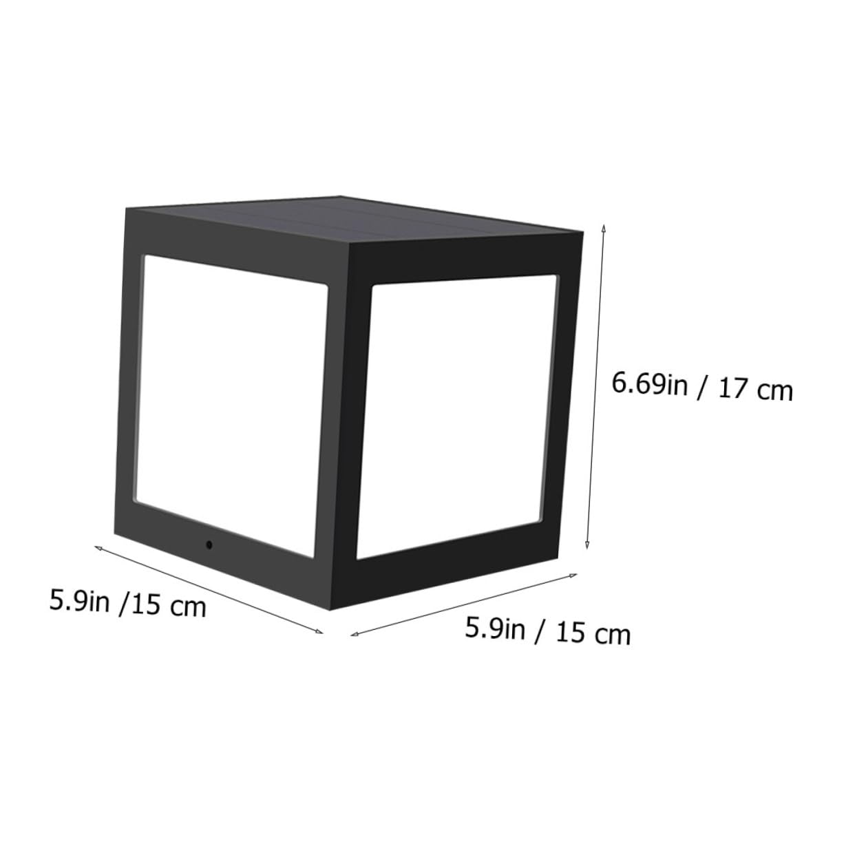Ciieeo Lámpara Solar de Pared LED Negra para Exteriores, Luz Automática Nocturna, Resistente al Agua, Material Plástico, Adecuado para Jardín y Patio