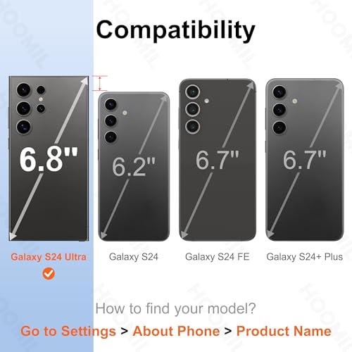 Image of HOOMIL Clear Case for Samsung Galaxy S24 Ultra, Anti-Yellowing
