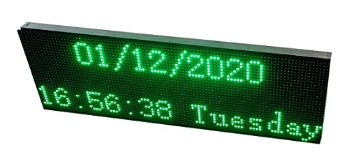 AL-QURAISH P10 Led Running/Scrolling Programable Text Message Display Board WI-FI (GREEN, 12 INCH. × 37 INCH.)