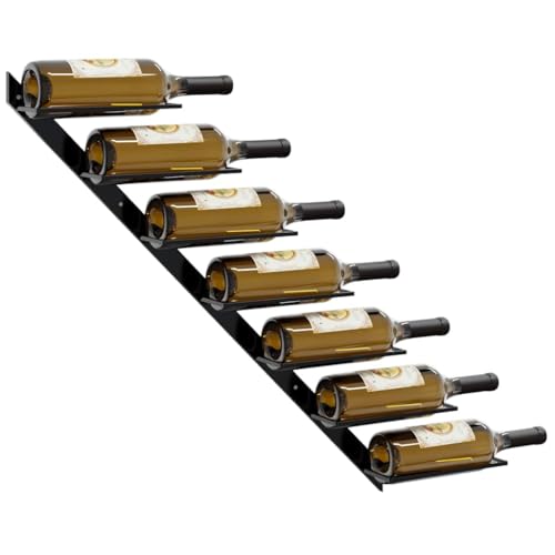 Soporte de vino de pared metálico negro para 7 botellas miniatura 4