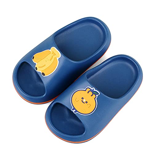 Toddler Fruit Bath Shower Slippers, Boys Banana Cartoon Pattern Soft Slide Sandals, Kids Non-Slip Slippers Summer Slides Sandals Beach Pool Water Shoes