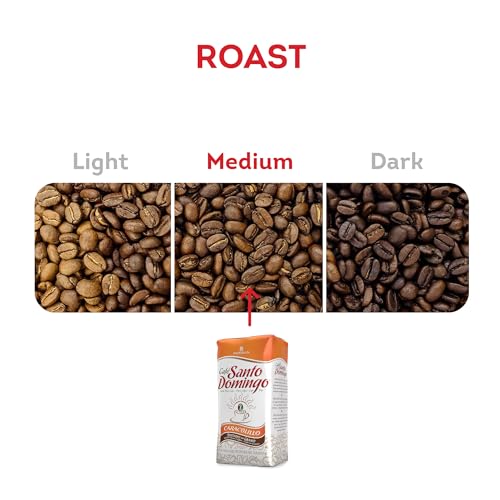 Image of Cafe Santo Domingo Caracolillo, 16 oz Bag, Whole Bean Peaberry Coffee - Product from the Dominican Republic (Pack of 2)