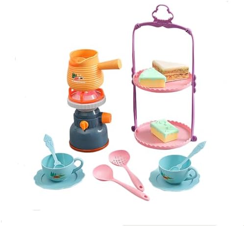 Juego de 18 piezas para acampar al aire libre, juego interactivo de cocina para niños, juego de cocina con luces y sonidos, juego de té, soporte de