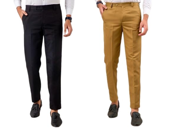 Image of VX9 Men's Formal Trousers, Smart Office & Business Wear, Classic Fit