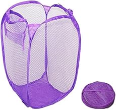 Homeshopa Laundry Baskets Pop Up Mesh Washing Bag, Foldable Dirty Clothes Baskets with Handles&Side Pocket, Collapsible Toy Tidy Storage Organiser, Great for Kids Room, College Dorm Travel (Purple)