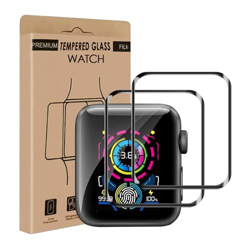 VSEER 2 Stück Schutzfolie für Panzerglas für Apple Watch Series 4/5/6/SE 44mm, 0 Staub & Blasen Anti-Kratzen Anti-Bläsch...