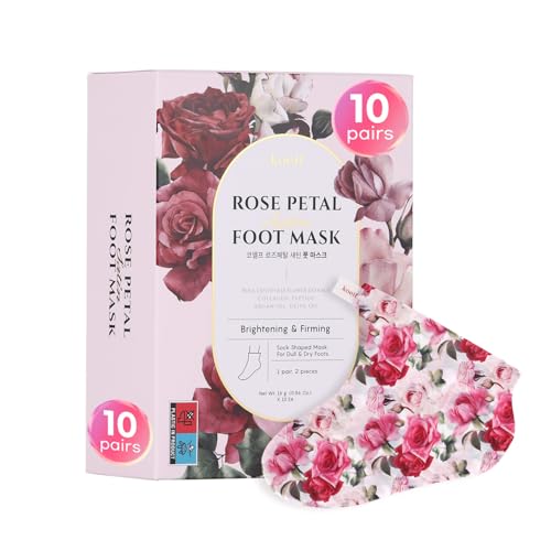 Koelf Rose Petal Satin Foot Mask (10pairs) - Intensive Nourishing...