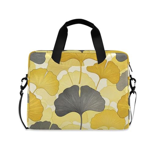 Sacoche ordinateur portable 15,6 pouces jaune bandoulière housse PC zippée