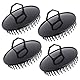 Segbeauty 4 stücke Shampoo Pinsel, Kopfhaut Massager Pinsel Set, Friseur Pinsel, für Haarwachstum Bart Körper Waschen Hundesalon (Schwarz)