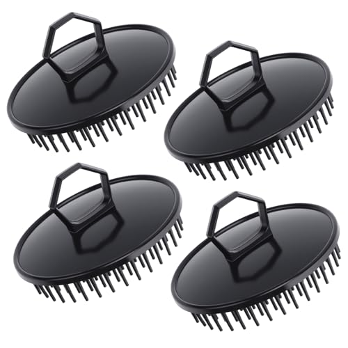 4pcs cepillos de champú negro, Segbeauty Scalp Massager Set de cepillos Peluquería Hombres Peine de ducha Cepillo Inicio para el crecimiento del cabello Barba Peluquería para mascotas