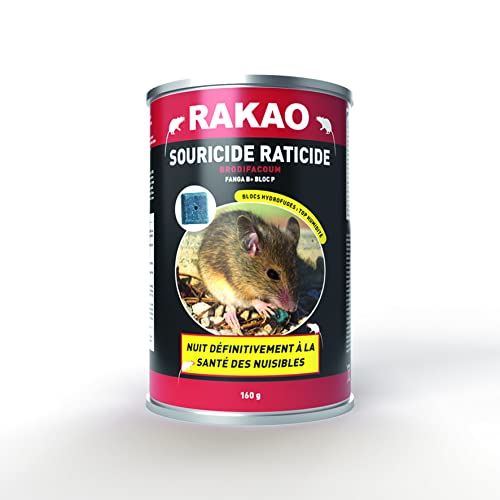Start BLOCS : Anti rats-souris 160g 8 blocs x 20g boite métal brodifacoum RAKAO 0,16kg BL150 Cover