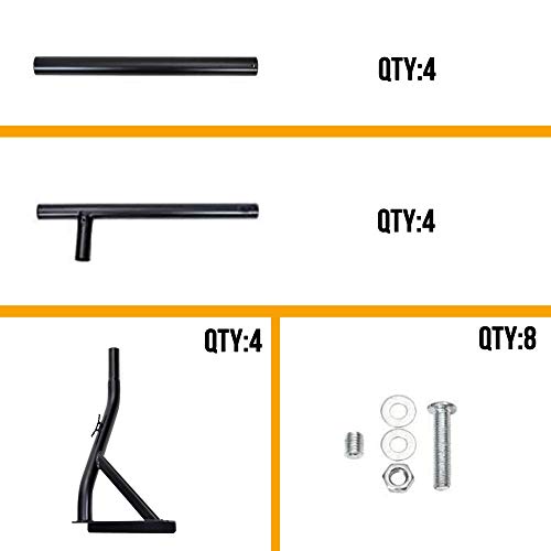 800lbs Capacity Heavy Duty Extendable Universal Pickup Truck Rack Ladder Rack Two-bar Set Matte Black One Pair