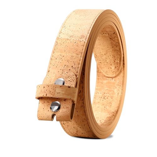 Belt No Buckle Men Women One Piece Strap Without Buckle - Vegan Cork No-Leather
